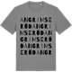 Mid Heather Gray t-shirt med Angrimseröd ordlek t-shirt