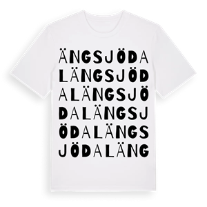 Ängsjödal ordlek t-shirt – ekologisk bomull t-shirt från Pinshirt