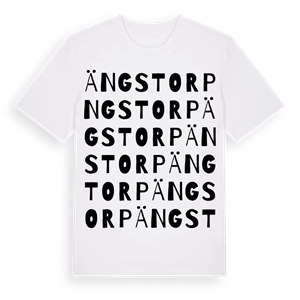 Ängstorp ordlek t-shirt – ekologisk bomull t-shirt från Pinshirt