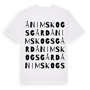 Ånimskogs gård ordlek t-shirt – ekologisk bomull t-shirt från Pinshirt