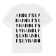 White t-shirt med Anolfsbyn ordlek t-shirt