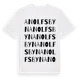 White t-shirt med Anolfsbyn ordlek t-shirt