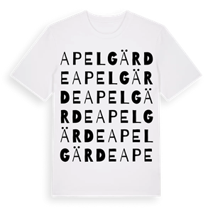 Apelgärde ordlek t-shirt – ekologisk bomull t-shirt från Pinshirt