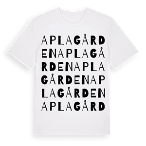 Aplagården ordlek t-shirt – ekologisk bomull t-shirt från Pinshirt