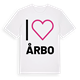 White t-shirt med Jag älskar Årbo t-shirt stort tryck