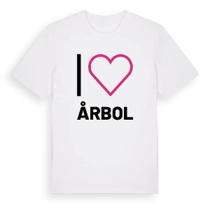Jag älskar Årbol t-shirt stort tryck – ekologisk bomull t-shirt från PinShirt