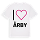 White t-shirt med Jag älskar Årby t-shirt stort tryck