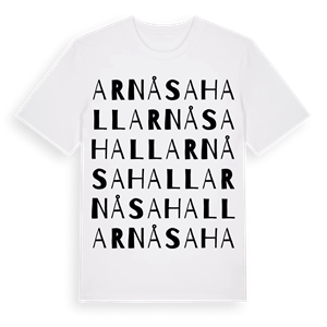 Arnåsahall ordlek t-shirt – ekologisk bomull t-shirt från Pinshirt
