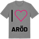 Mid Heather Gray t-shirt med Jag älskar Aröd t-shirt stort tryck