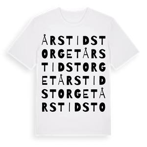 Årstidstorget ordlek t-shirt – ekologisk bomull t-shirt från Pinshirt
