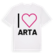 White t-shirt med Jag älskar Arta t-shirt stort tryck