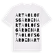 White t-shirt med Arta Olofsgården ordlek t-shirt
