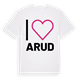 White t-shirt med Jag älskar Arud t-shirt stort tryck
