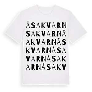 Åsakvarn ordlek t-shirt – ekologisk bomull t-shirt från Pinshirt