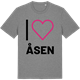 Mid Heather Gray t-shirt med Jag älskar Åsen t-shirt stort tryck