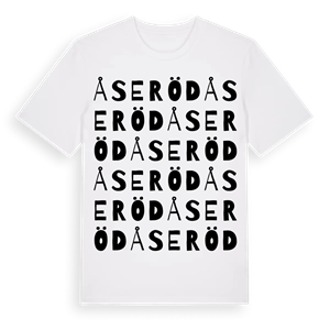 Åseröd ordlek t-shirt – ekologisk bomull t-shirt från Pinshirt