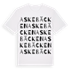 White t-shirt med Askebäcken ordlek t-shirt