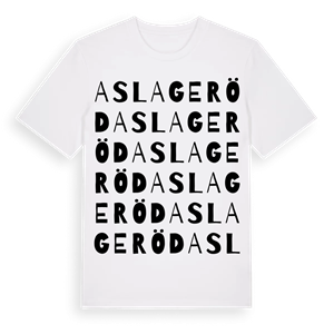 Aslageröd ordlek t-shirt – ekologisk bomull t-shirt från Pinshirt