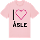 Pink Cotton t-shirt med Jag älskar Åsle t-shirt stort tryck
