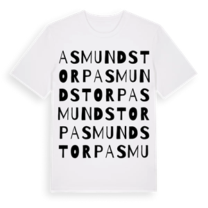 Asmundstorp ordlek t-shirt – ekologisk bomull t-shirt från Pinshirt