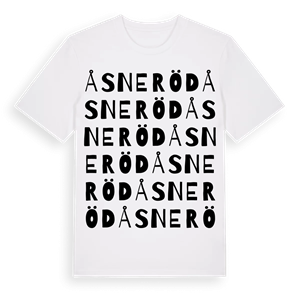 Åsneröd ordlek t-shirt – ekologisk bomull t-shirt från Pinshirt