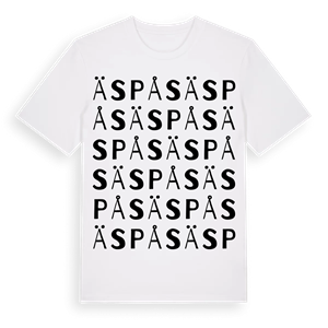 Äspås ordlek t-shirt – ekologisk bomull t-shirt från Pinshirt