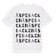White t-shirt med Äspebacken ordlek t-shirt