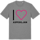 Mid Heather Gray t-shirt med Jag älskar Aspegiljan t-shirt stort tryck
