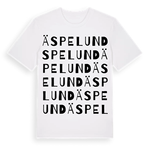 Äspelund ordlek t-shirt – ekologisk bomull t-shirt från Pinshirt