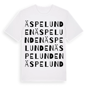 Äspelunden ordlek t-shirt – ekologisk bomull t-shirt från Pinshirt