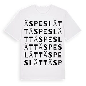 Äspeslätt ordlek t-shirt – ekologisk bomull t-shirt från Pinshirt