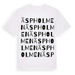 Äspholmen ordlek t-shirt – ekologisk bomull t-shirt från Pinshirt