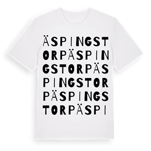 Äspingstorp ordlek t-shirt – ekologisk bomull t-shirt från Pinshirt