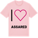 Pink Cotton t-shirt med Jag älskar Assared t-shirt stort tryck