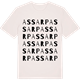 Vintage White t-shirt med Assarp ordlek t-shirt
