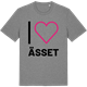 Mid Heather Gray t-shirt med Jag älskar Ässet t-shirt stort tryck