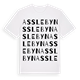 White t-shirt med Asslebyn ordlek t-shirt