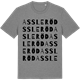 Mid Heather Gray t-shirt med Assleröd ordlek t-shirt