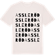 Vintage White t-shirt med Assleröd ordlek t-shirt
