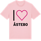 Pink Cotton t-shirt med Jag älskar Åstebo t-shirt stort tryck