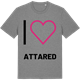 Mid Heather Gray t-shirt med Jag älskar Attared t-shirt stort tryck