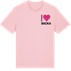 Pink Cotton t-shirt med Jag älskar Backa t-shirt litet tryck