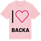 Pink Cotton t-shirt med Jag älskar Backa t-shirt stort tryck