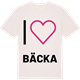 Vintage White t-shirt med Jag älskar Bäcka t-shirt stort tryck