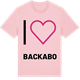 Pink Cotton t-shirt med Jag älskar Backabo t-shirt stort tryck