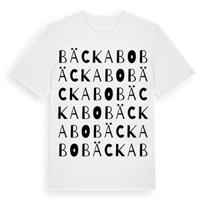 Bäckabo ordlek t-shirt – ekologisk bomull t-shirt från Pinshirt