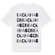 White t-shirt med Backahagen ordlek t-shirt