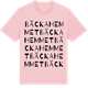 Pink Cotton t-shirt med Bäckahemmet ordlek t-shirt