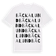 White t-shirt med Bäckalund ordlek t-shirt