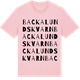 Pink Cotton t-shirt med Backalunds kvarn ordlek t-shirt